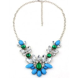 Ogrlica KRISTAL QUEEN green&blue