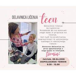 Delavnica ličenja - TEEN - 02.04.2026- Delavnica nege kože in ličenja za najstnice -