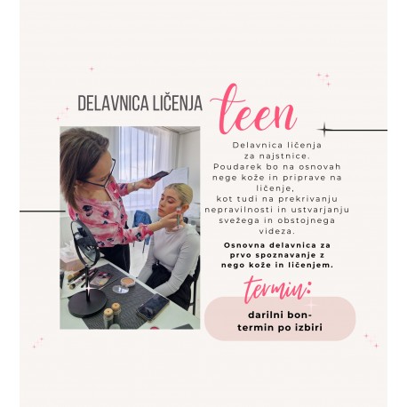Delavnica ličenja - TEEN - 02.04.2026- Delavnica nege kože in ličenja za najstnice -
